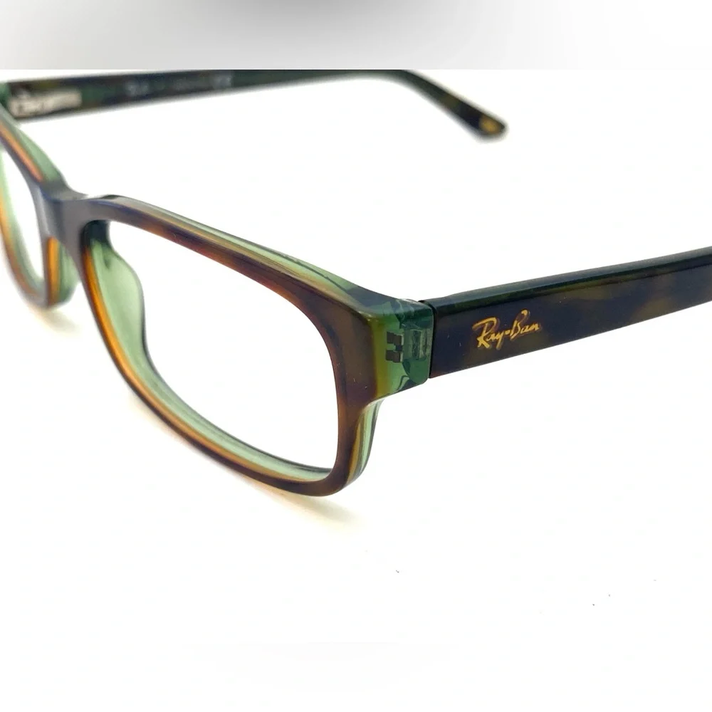 Ray-Ban Women's Havana on Green Rectangular Shaped Eyeglasses RB 5187 2445